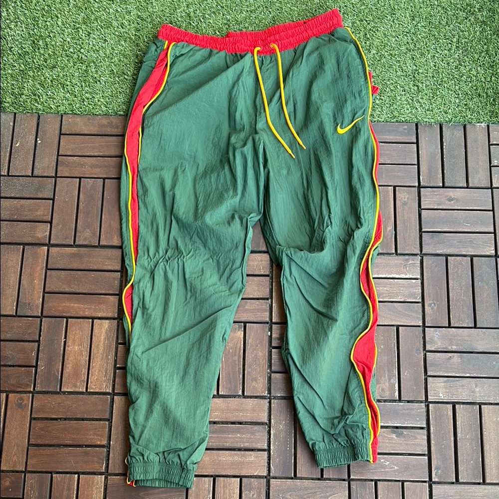 Nike Green and Red Track Pants
